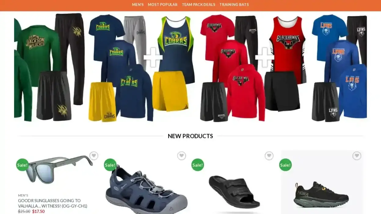 Screenshot of Non-Delivery scam website Teampackdealsshop.com