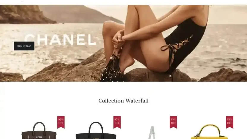 Screenshot of Non-Delivery scam website Tesseractfs.top