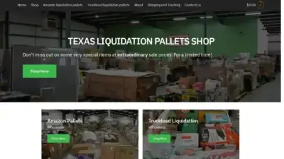 Screenshot of Liquidation scam website Texasliquidationpallets.com
