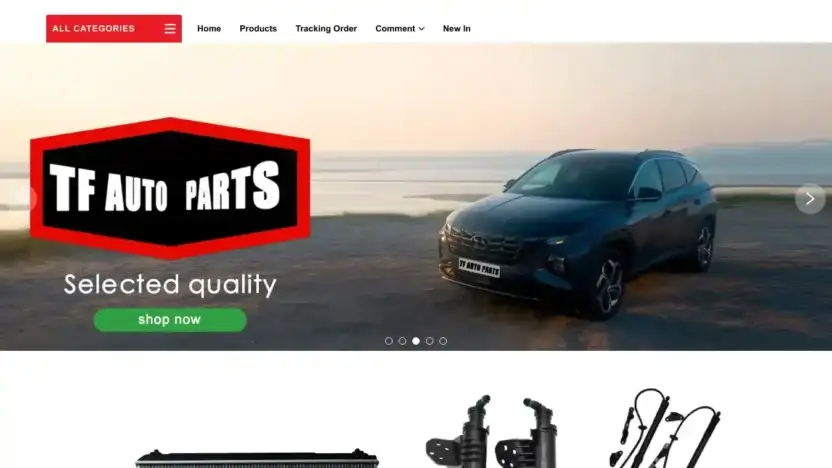 Screenshot of Non-Delivery scam website Tfautoparts.net