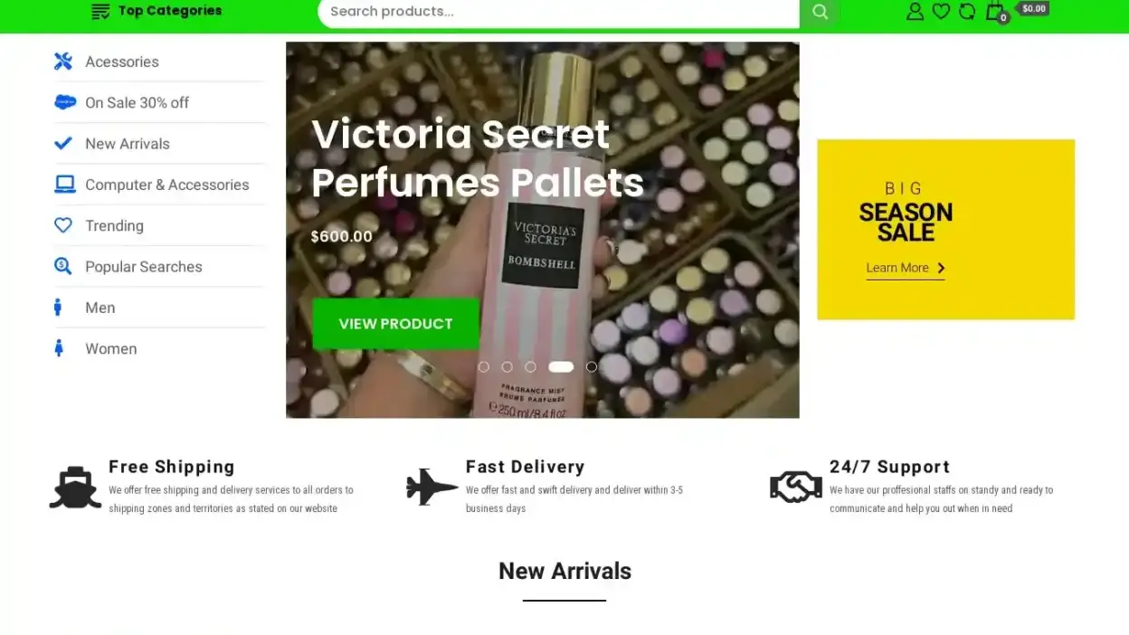 Screenshot of Liquidation scam website Thepalletsliquidations.com