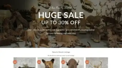 Screenshot of Non-Delivery scam website Therealtaxidermy.com