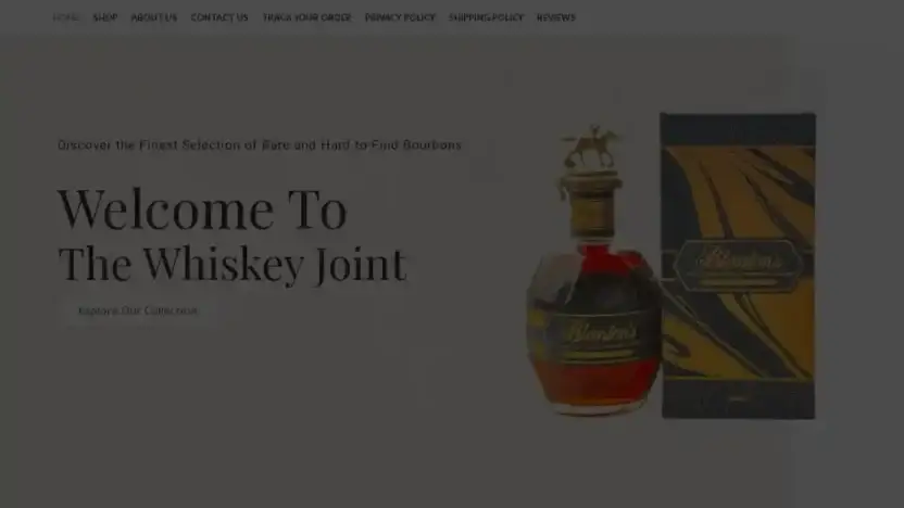 Screenshot of Whisky scam website Thewhiskeyjoint.com