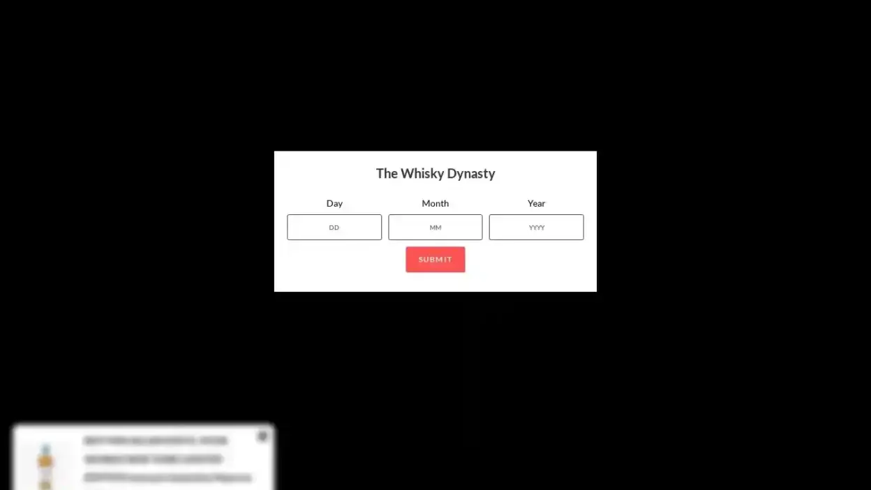 Screenshot of Whisky scam website Thewhiskydynasty.com
