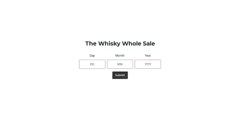 Screenshot of Whisky scam website Thewhiskywholsale.com