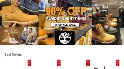 Screenshot of Non-Delivery scam website Timberlandofficial.com