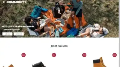 Screenshot of Non-Delivery scam website Timberlandshope.com