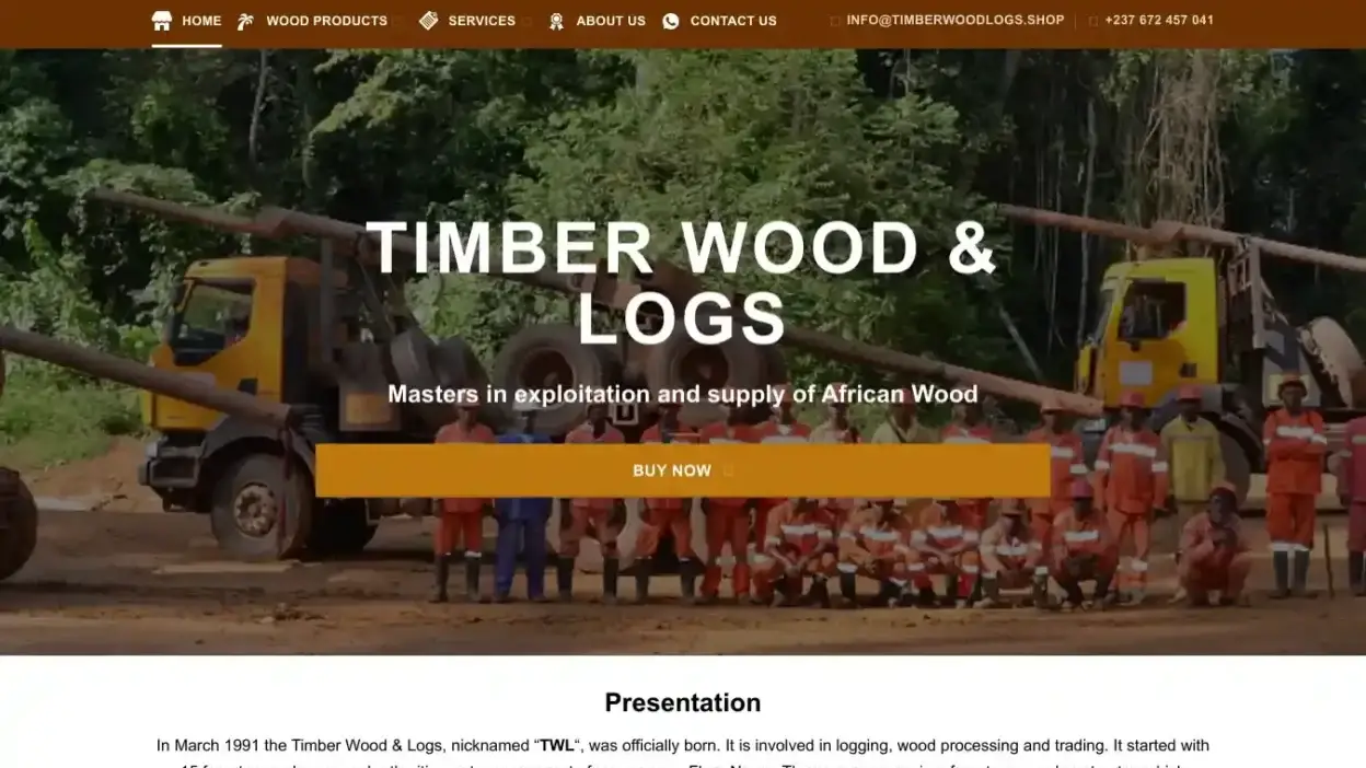 Screenshot of Non-Delivery scam website Timberwoodlogs.shop