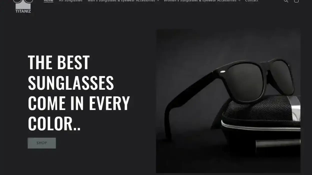 Screenshot of Non-Delivery scam website Titaniz.us