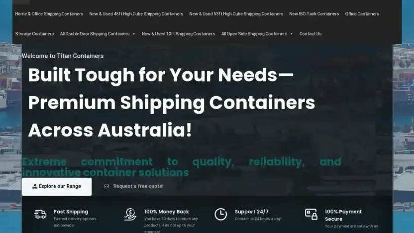 Screenshot of Container scam website Titanncontainers.com