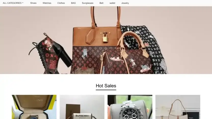 Screenshot of Non-Delivery scam website Tjluxury.com