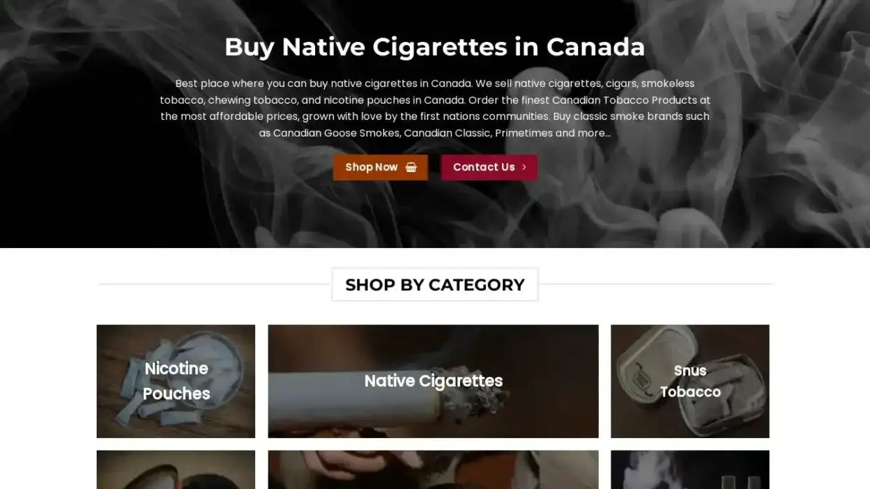Screenshot of Non-Delivery scam website Tobacco-canada.com