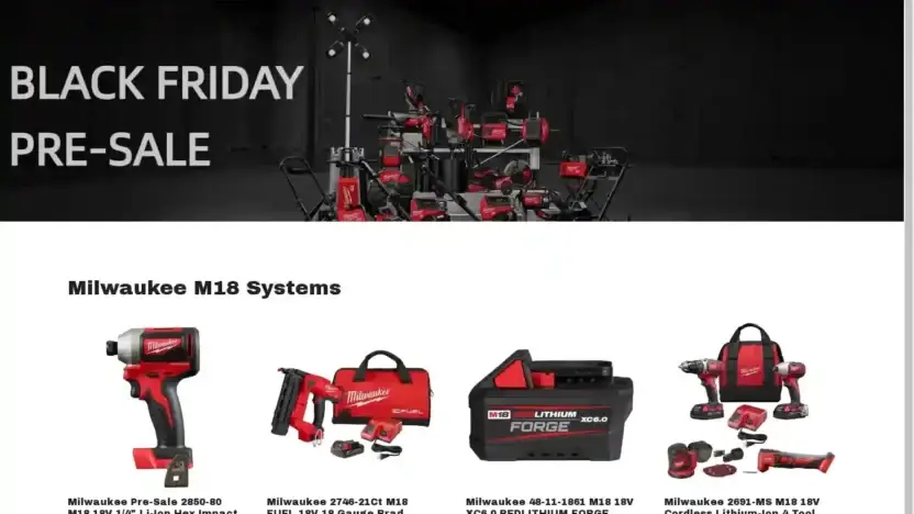 Screenshot of Non-Delivery scam website Toolsaleup.shop