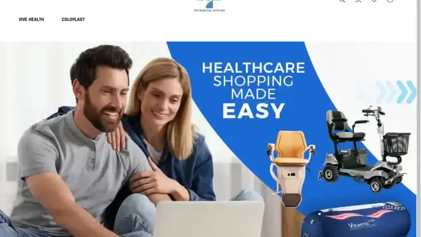 Screenshot of Non-Delivery scam website Tophospitalsupplies.com