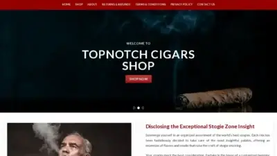 Screenshot of Non-Delivery scam website Topnotchcigarsshop.com