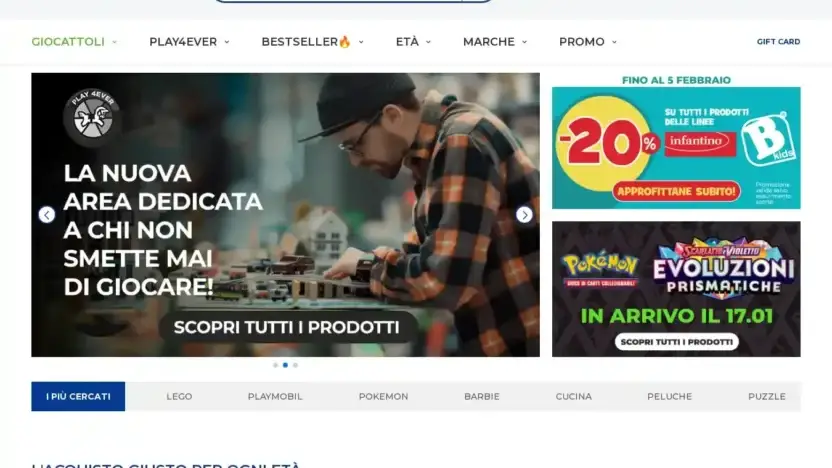 Screenshot of Non-Delivery scam website Toyscenter.it