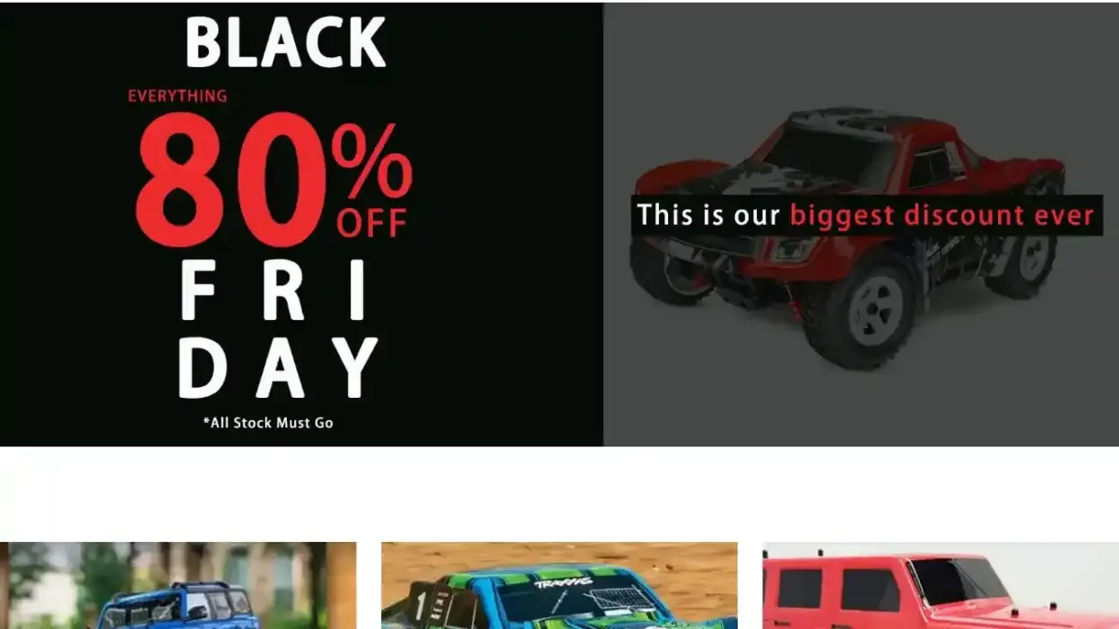 Screenshot of Non-Delivery scam website Traxxasus.store