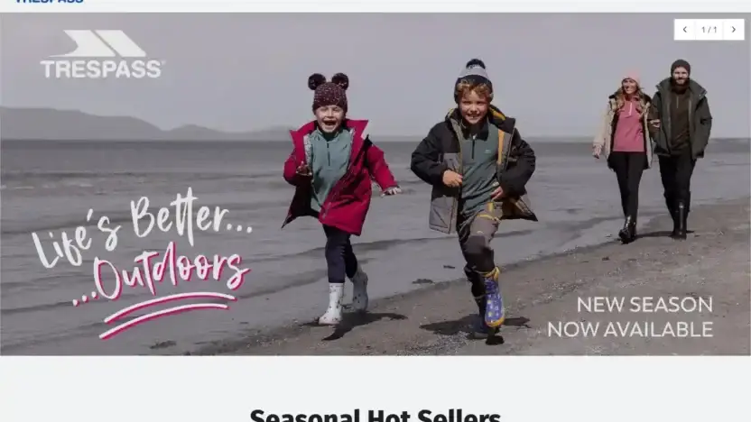 Screenshot of Non-Delivery scam website Trespassvip.shop