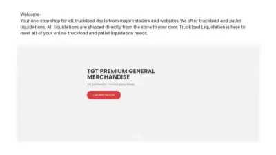 Screenshot of Liquidation scam website Truckloadspalletsliquidations.com