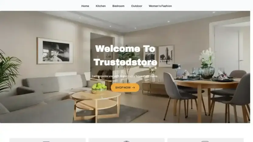 Screenshot of Non-Delivery scam website Trustedstore.top