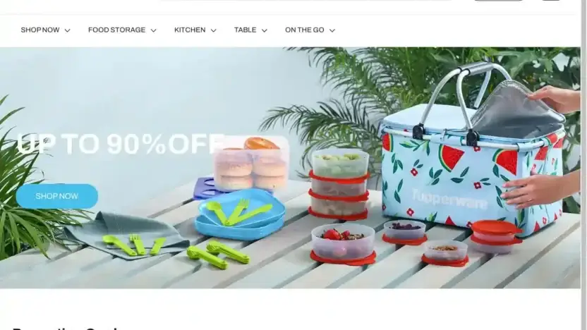 Screenshot of Non-Delivery scam website Tuppersalewareus.shop