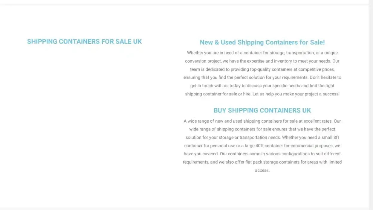 Screenshot of Container scam website Ukdurablecontainers.com