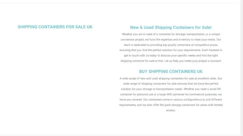 Screenshot of Container scam website Ukdurablecontainers.com