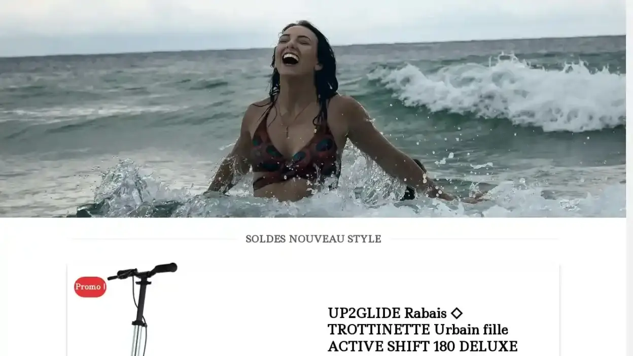 Screenshot of Non-Delivery scam website Up2glidesolde.com