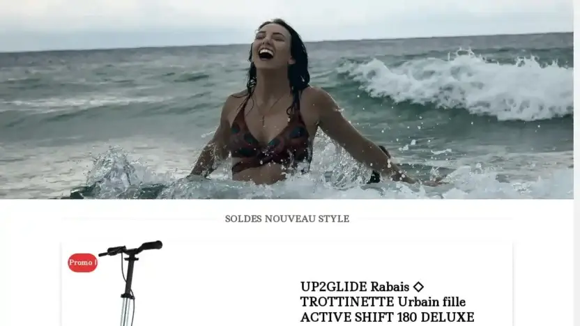 Screenshot of Non-Delivery scam website Up2glidesolde.com