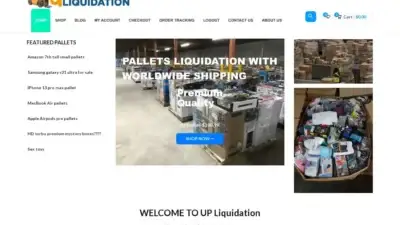 Screenshot of Liquidation scam website Upliquidations.com