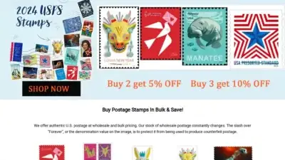 Screenshot of Non-Delivery scam website Usagentstamp.com