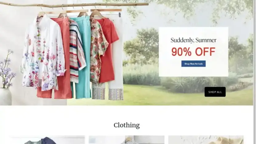 Screenshot of Non-Delivery scam website Uscoldwatercreeksales.shop