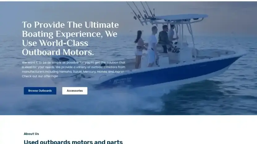Screenshot of Automobile scam website Usedoutboardmotorsonline.com