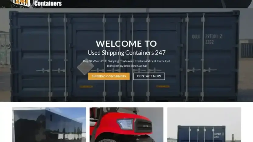 Screenshot of Container scam website Usedshippingcontainers247.com