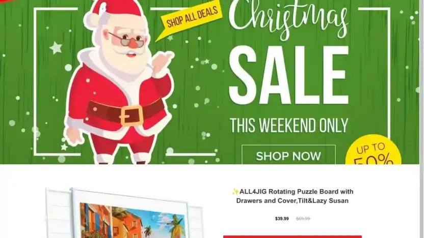 Screenshot of Non-Delivery scam website Vacationspace.shop