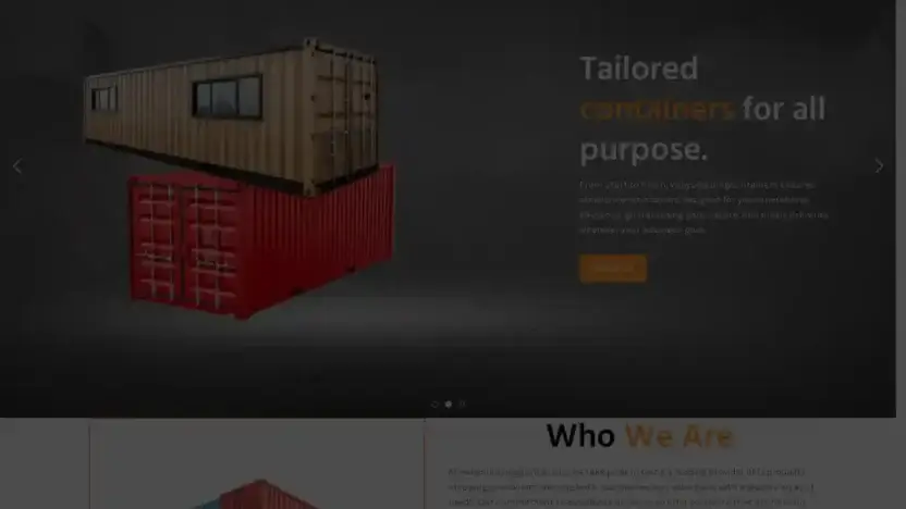 Screenshot of Container scam website Vallyshippingcontainers.com