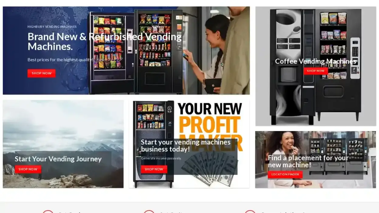 Screenshot of Non-Delivery scam website Vendexmachines.online