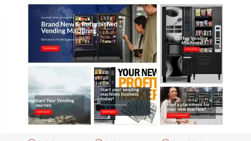 Screenshot of Non-Delivery scam website Vendexmachines.store