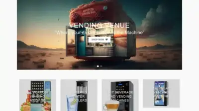 Screenshot of scam website Vendingvenue.com