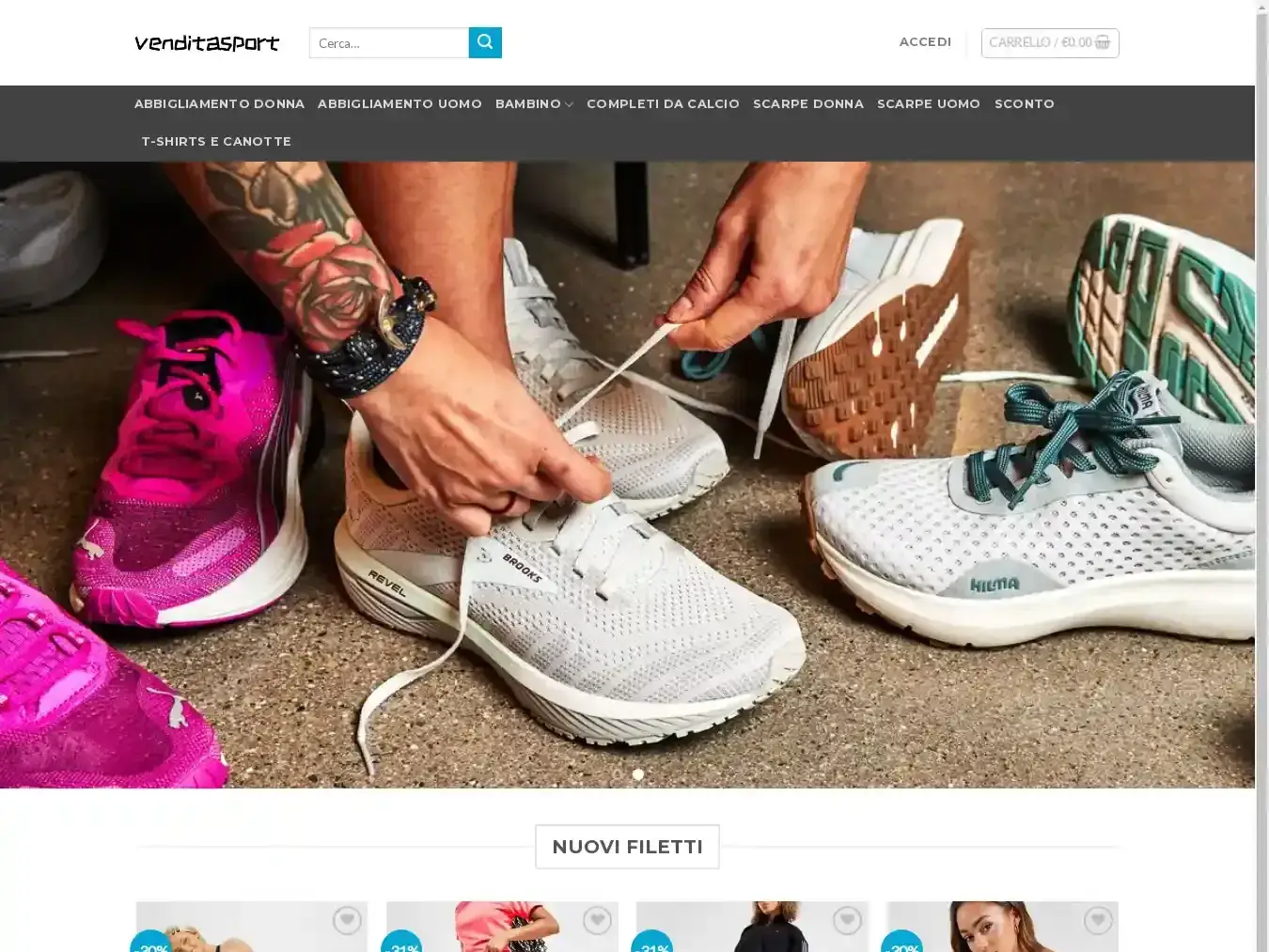 Screenshot of Non-Delivery scam website Venditasport.com