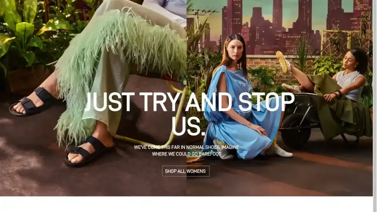 Screenshot of Non-Delivery scam website Vivobarefootsvip.com