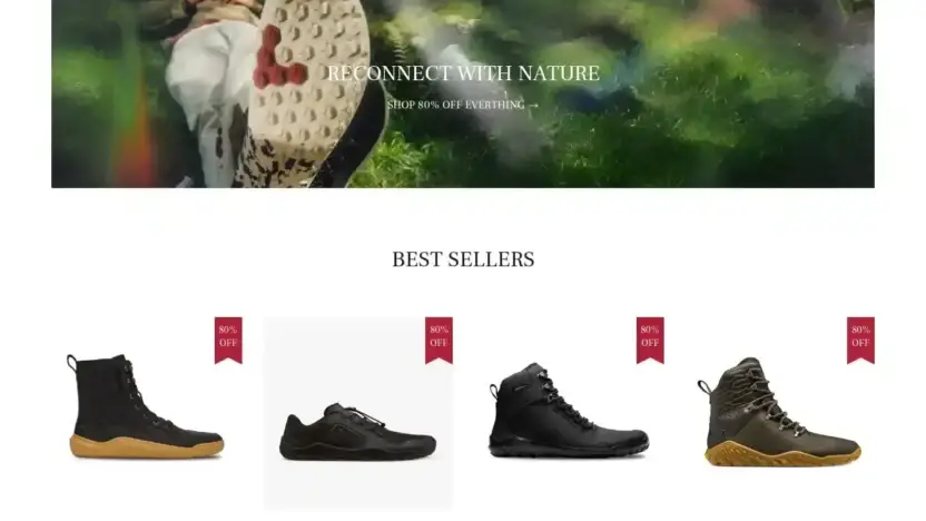 Screenshot of Fashion scam website Vivofooted.com