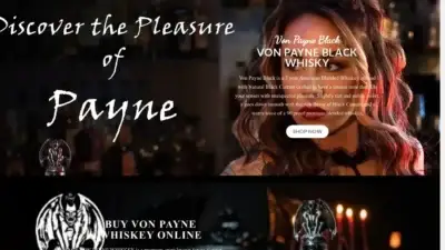 Screenshot of Whisky scam website Vonpayneblackwhiskey.com