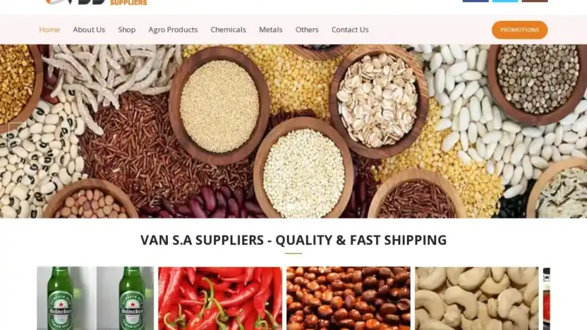 Screenshot of Commodity scam website Vsasups.com