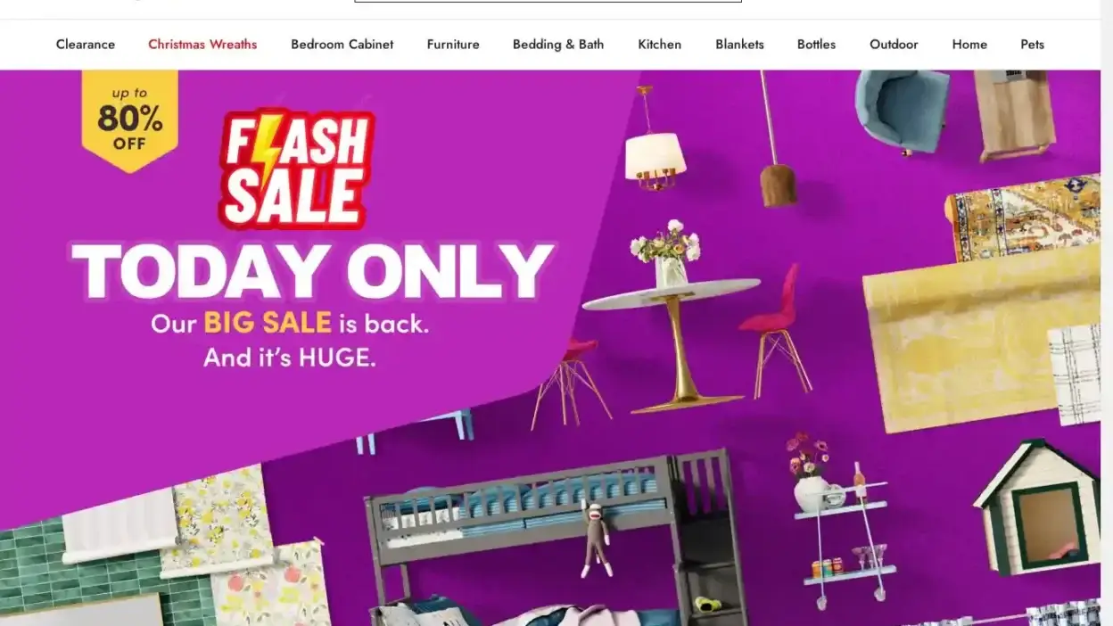 Screenshot of Non-Delivery scam website Wayfarepromotion.com