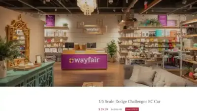 Screenshot of Non-Delivery scam website Wayfiaroutlet.shop