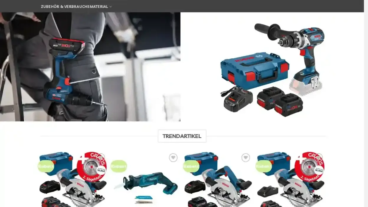 Screenshot of Non-Delivery scam website Werkzeugprodukte.com