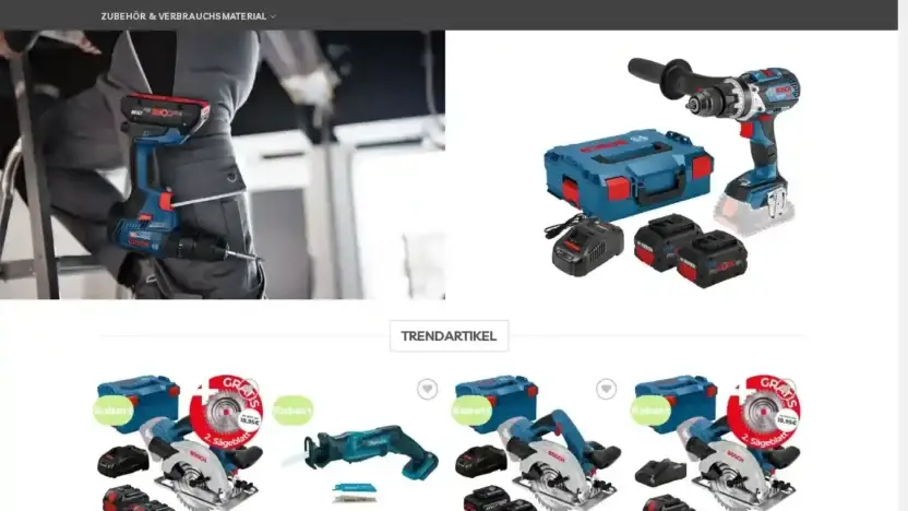 Screenshot of Non-Delivery scam website Werkzeugprodukte.com