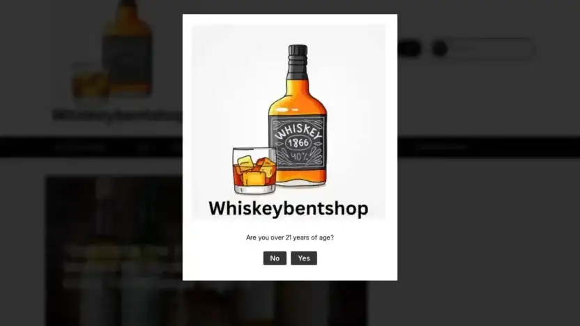 Screenshot of Whisky scam website Whiskeybentshop.com