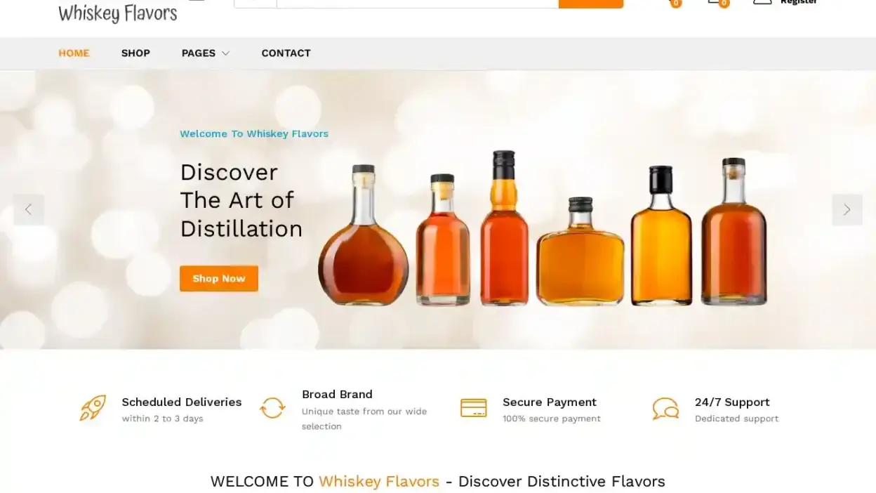 Screenshot of Whisky scam website Whiskeyflavors.com